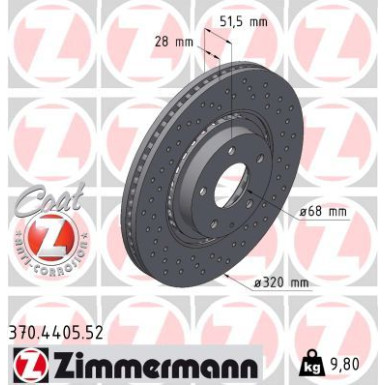 Zimmermann | Bremsscheibe | 370.4405.52