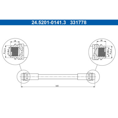 ATE | Bremsschlauch | 24.5201-0141.3