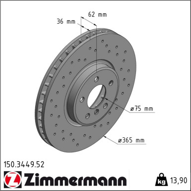 Zimmermann | Bremsscheibe | 150.3449.52