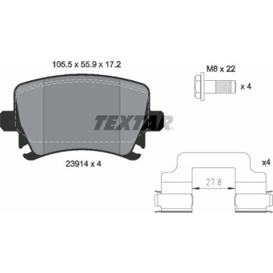 Textar | Bremsbelagsatz, Scheibenbremse | 2391402