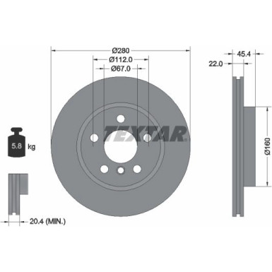 Textar | Bremsscheibe | 92279203