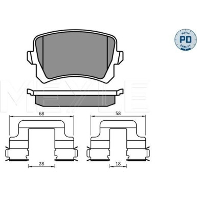 Meyle | Bremsbelagsatz, Scheibenbremse | 0252448317/PD