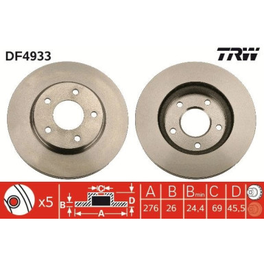 TRW | Bremsscheibe | DF4933