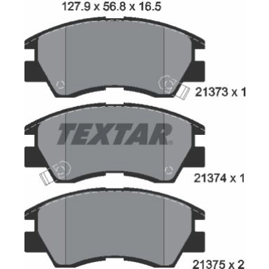 Textar | Bremsbelagsatz, Scheibenbremse | 2137301