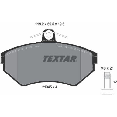 Textar | Bremsbelagsatz, Scheibenbremse | 2194503