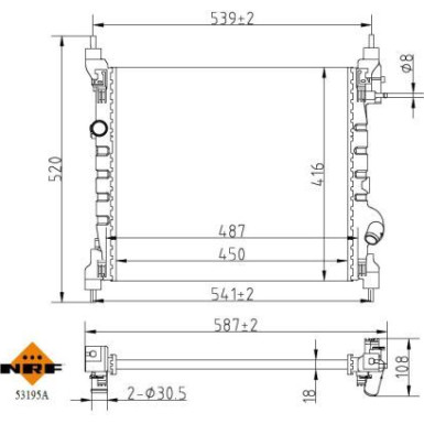 NRF | Kühler, Motorkühlung | 53195A