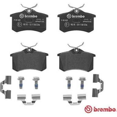 Brembo | Bremsbelagsatz, Scheibenbremse | P 85 020