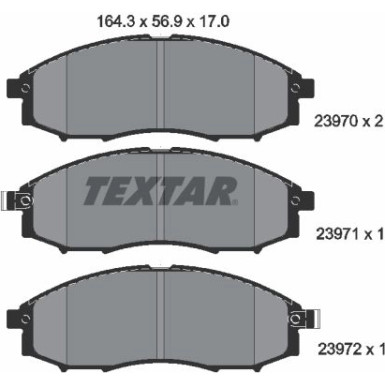 Textar | Bremsbelagsatz, Scheibenbremse | 2397001