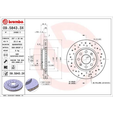 Brembo | Bremsscheibe | 09.5843.3X