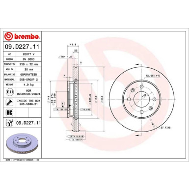 Brembo | Bremsscheibe | 09.D227.11