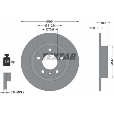 Textar | Bremsscheibe | 92186403