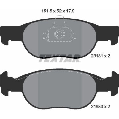Textar | Bremsbelagsatz, Scheibenbremse | 2318101