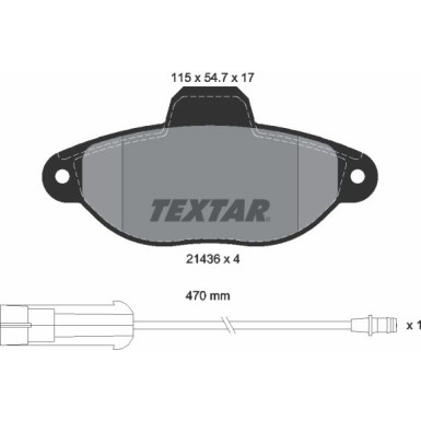 Textar | Bremsbelagsatz, Scheibenbremse | 2143603