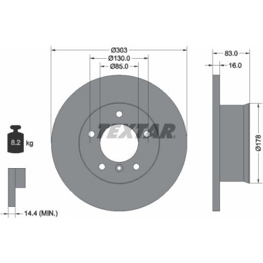 Textar | Bremsscheibe | 92020300