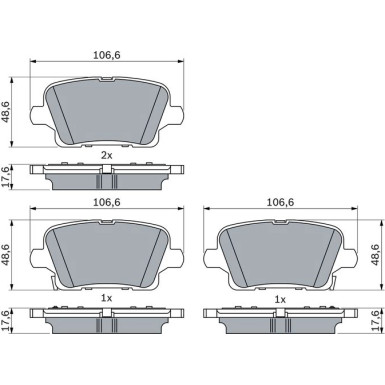 BOSCH | Bremsbelagsatz, Scheibenbremse | 0 986 424 872