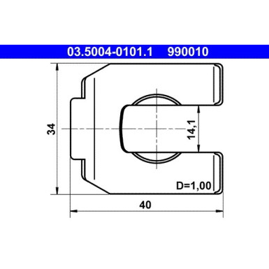 ATE | Halter, Bremsschlauch | 03.5004-0101.1