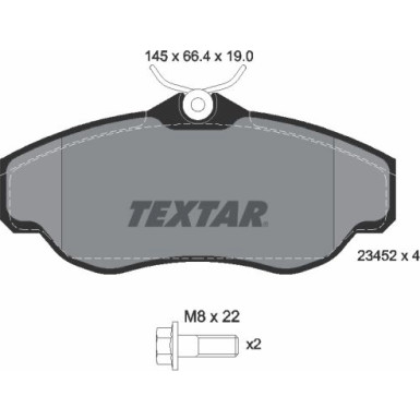 Textar | Bremsbelagsatz, Scheibenbremse | 2345201