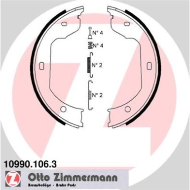 Zimmermann | Bremsbackensatz, Feststellbremse | 10990.106.3