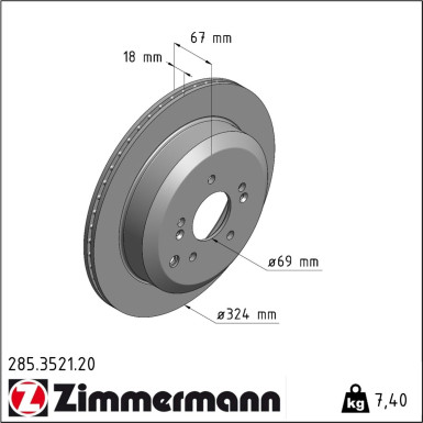 Zimmermann | Bremsscheibe | 285.3521.20