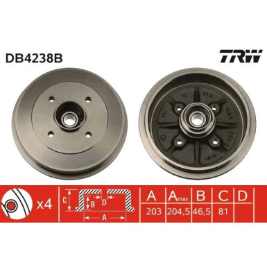 TRW | Bremstrommel | DB4238B