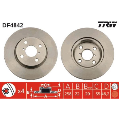 TRW | Bremsscheibe | DF4842