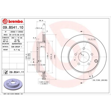 Brembo | Bremsscheibe | 09.B541.11