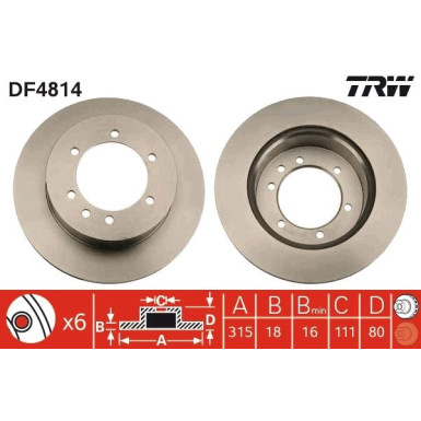 TRW | Bremsscheibe | DF4814