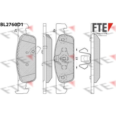 FTE | Bremsbelagsatz, Scheibenbremse | 9011095