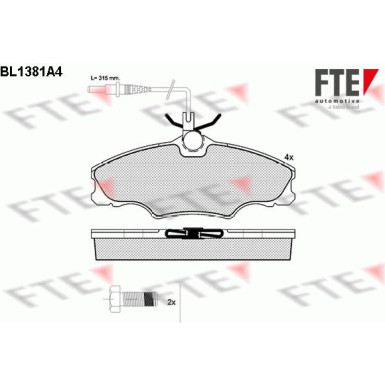 FTE | Bremsbelagsatz, Scheibenbremse | 9010155