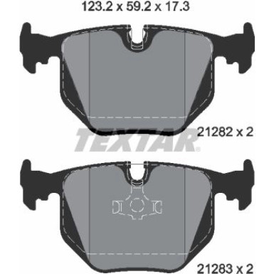 Textar | Bremsbelagsatz, Scheibenbremse | 2128201