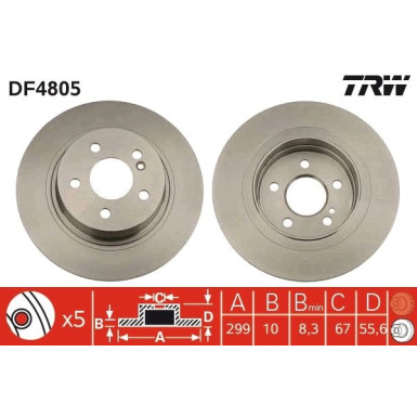 TRW | Bremsscheibe | DF4805