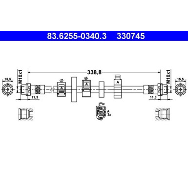 ATE | Bremsschlauch | 83.6255-0340.3