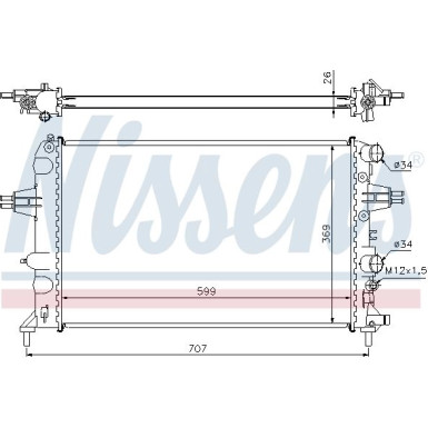 Nissens | Kühler, Motorkühlung | 63095A