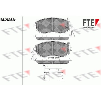 FTE | Bremsbelagsatz, Scheibenbremse | 9011017