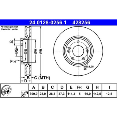 ATE | Bremsscheibe | 24.0128-0256.1