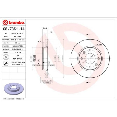 Brembo | Bremsscheibe | 08.7351.14