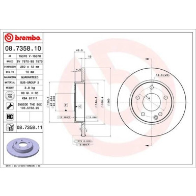 Brembo | Bremsscheibe | 08.7358.11