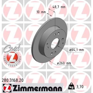 Zimmermann | Bremsscheibe | 280.3168.20