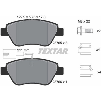 Textar | Bremsbelagsatz, Scheibenbremse | 2370502