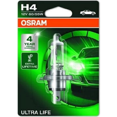 Osram | Glühlampe, Fernscheinwerfer | Ultra Life H4 Einzelblister | 64193ULT-01B