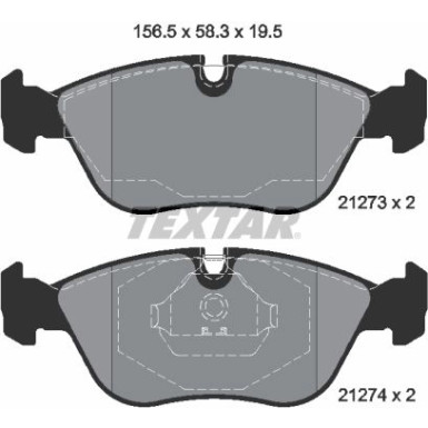 Textar | Bremsbelagsatz, Scheibenbremse | 2127304