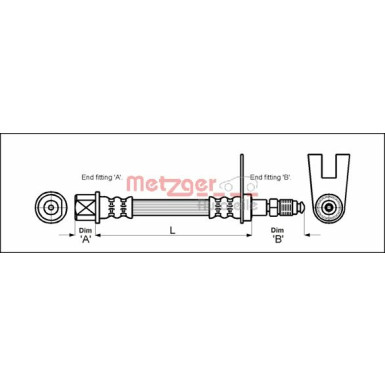 Metzger | Bremsschlauch | 4111160