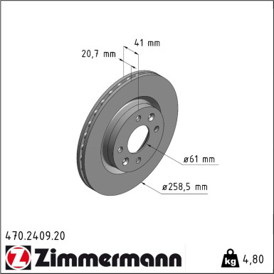 Zimmermann | Bremsscheibe | 470.2409.20