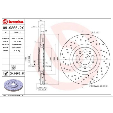 Brembo | Bremsscheibe | 09.9365.2X