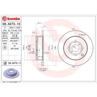 Brembo | Bremsscheibe | 08.A273.11