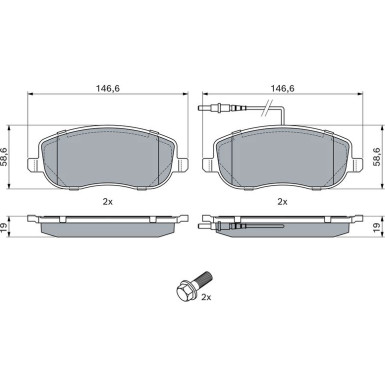 BOSCH | Bremsbelagsatz, Scheibenbremse | 0 986 424 789