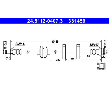 ATE | Bremsschlauch | 24.5112-0407.3