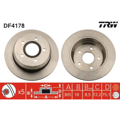 TRW | Bremsscheibe | DF4178