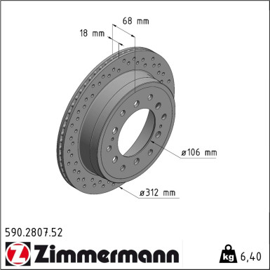 Zimmermann | Bremsscheibe | 590.2807.52