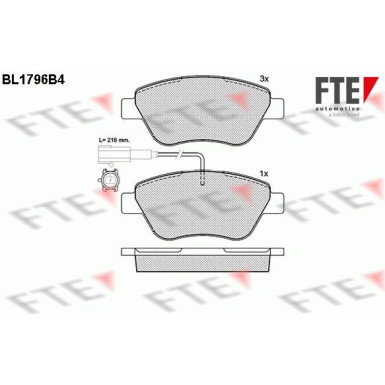 FTE | Bremsbelagsatz, Scheibenbremse | 9010367